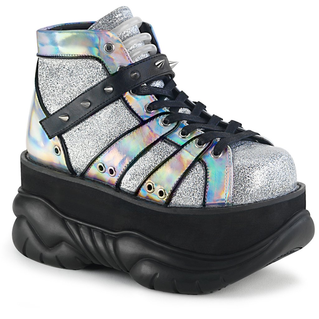 Bottines Demonia Neptune 100 Glitter Hologramme Homme - Argent 53429-IYRO